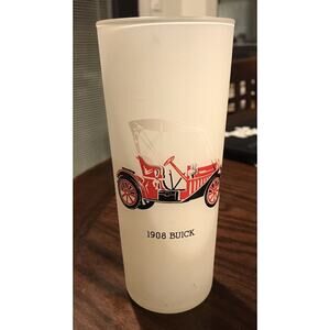 Frosted Glass Automobile 1908 Buick Cup 6.5" Vintage